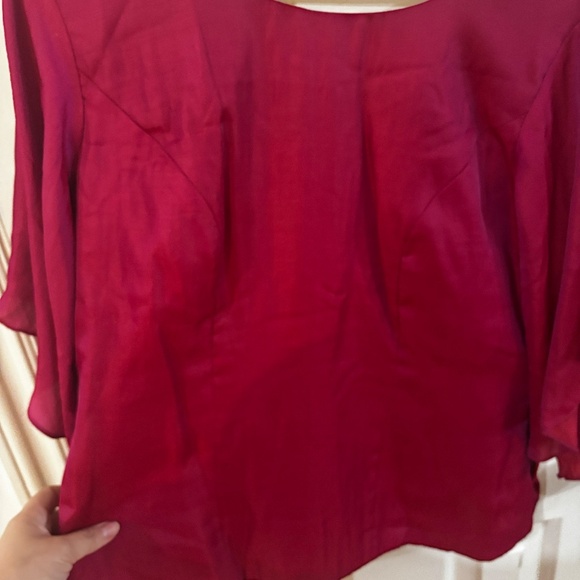 vintage shifting fabric blouse with bows on the back- duo chrome - Picture 4 of 12